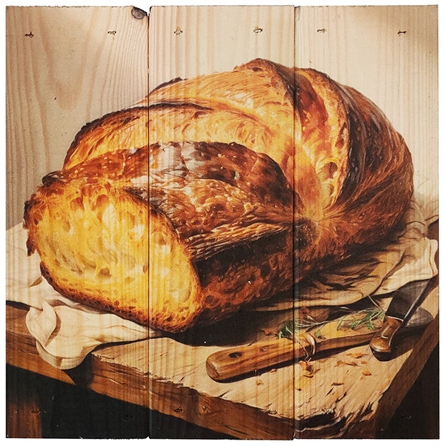 Brød i 3-planke serien: 3-for-2-rabatten aktiveres automatisk i indkøbskurven, hver gang du vælger 3 motiver. Plankeboardet måler ca. 30x30x4 cm og kan variere lidt i størrelsen afhængigt af vores plankers dimensioner.