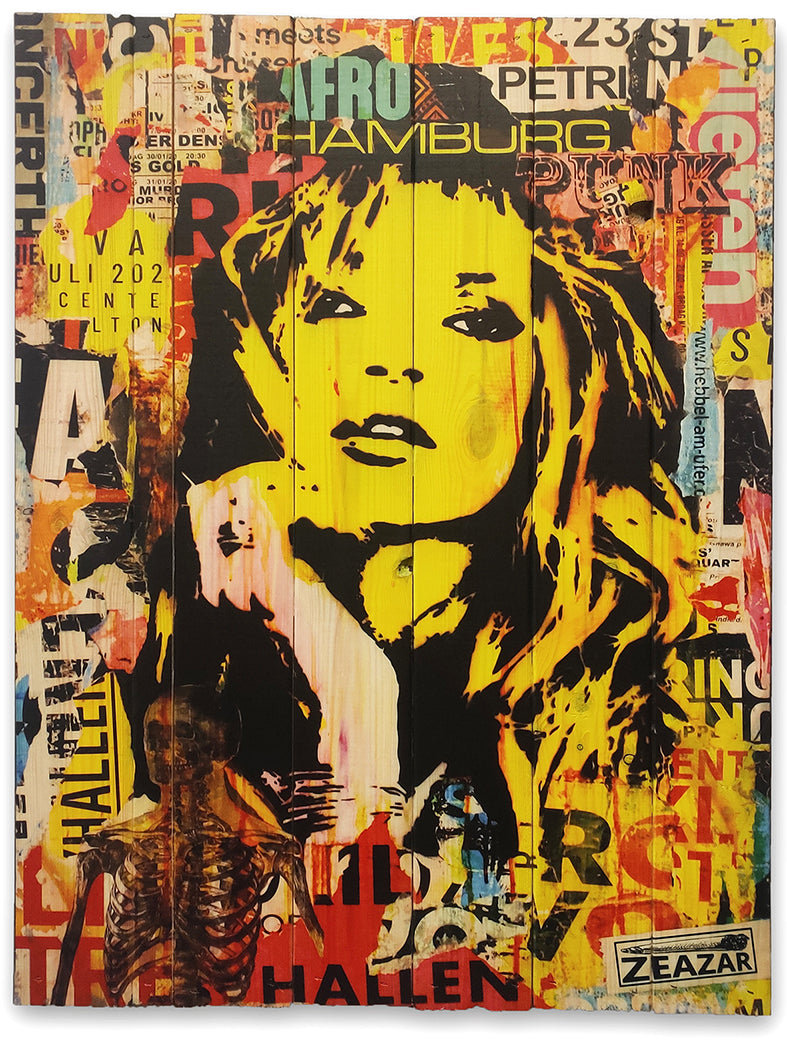 Hamburg af ZEAZAR alias Alf P produceret på plankeboard af Wallzoo i 60x80 cm.