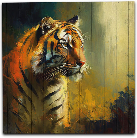 Tiger lavet på plankeboard, fås i flere størrelser.