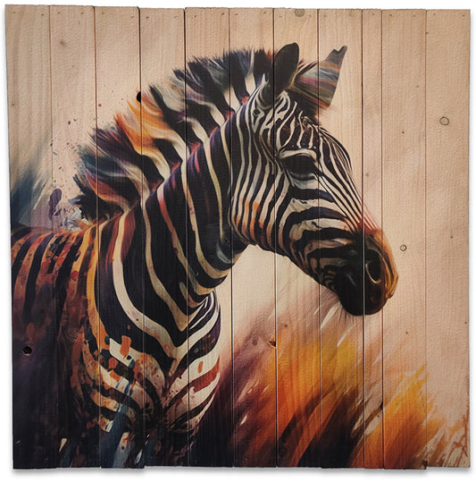 Zebra lavet på plankeboard, fås i flere størrelser.