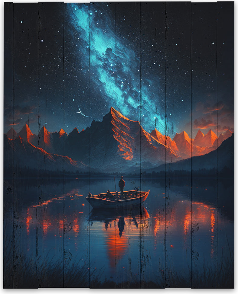 rolig billede lavet på plankeboard, fås i flere størrelser.