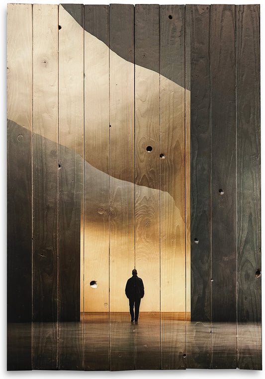 Creator er et rolig kunst motiv som passer ind mange steder, lavet på plankeboard