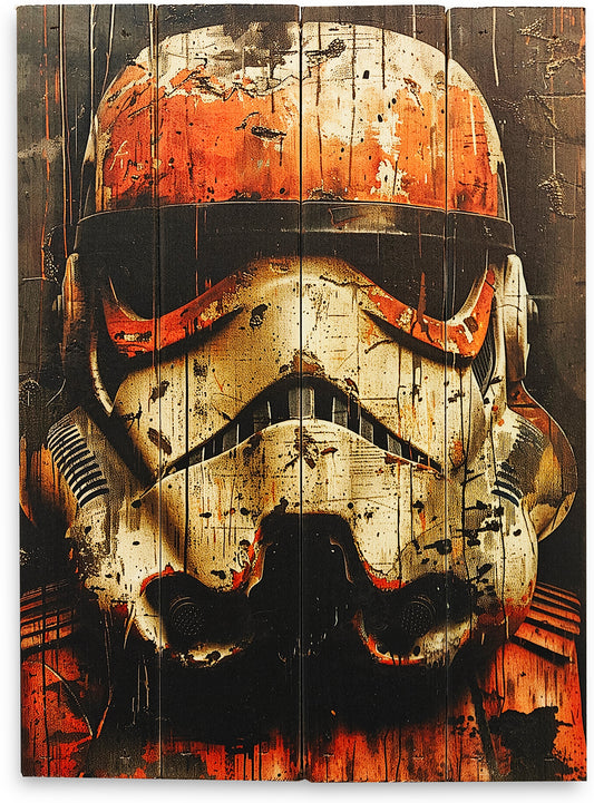 WallZoo´s Røde Street trooper lavet på plankeboard i streetart.